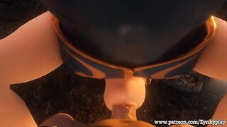 Chun Li of fortnite suck big cock whit deepthroat and squirt cum in her mouth