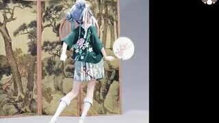 Sheng - Cute Asian Dance + Gradual Undressing (3D HENTAI)