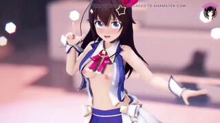 Cute Teen In Sexy Skirt Dancing + Showing Pussy + Gradual Undressing (3D HENTAI)