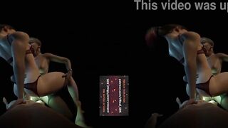 VReal 18K DP Double Penetration with Glowing Strapon and Orgasm - FFM, threesome, lesbian, glow, menage - Starring Alexa Bliss, Harley Quinn