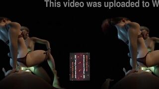 VReal 18K DP Double Penetration with Glowing Strapon and Orgasm - FFM, threesome, lesbian, glow, menage - Starring Alexa Bliss, Harley Quinn