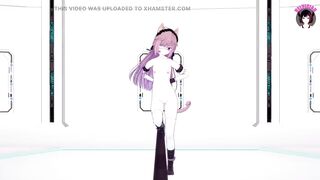 Cute Neko Girl Dancing + Gradual Undressing (3D HENTAI)