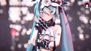 Cute Miku In Sexy Costume Dancing + Gradual Undressing (3D HENTAI)