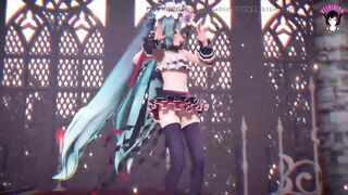 Cute Miku In Sexy Costume Dancing + Gradual Undressing (3D HENTAI)