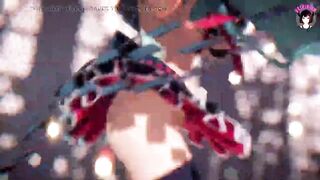 Cute Miku In Sexy Costume Dancing + Gradual Undressing (3D HENTAI)