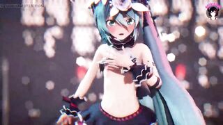 Cute Miku In Sexy Costume Dancing + Gradual Undressing (3D HENTAI)