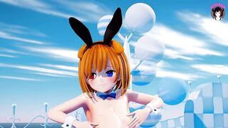 Cute Teen With Huge Tits Dancing In Bunny Suit With Black Stockings (3D HENTAI)
