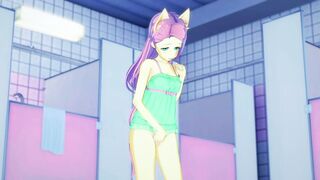 "The shower room was empty, so Fluttershy has some fun~!" MLP Animation with Voice Acting~!