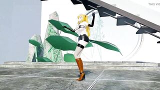Mirai Akari Sex and Dance Hentai Vtuber Blonde Girl Big Boobs Mmd 3D Orange Boots Color Edit Smixix