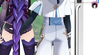 Genshin Impact - Raiden - Chikan + Buttjob (3D HENTAI)