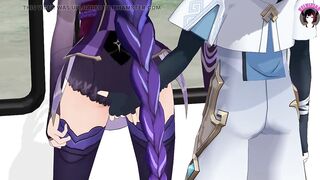 Genshin Impact - Raiden - Chikan + Buttjob (3D HENTAI)