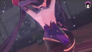 Genshin Impact - Mona - Sexy Dance Phut Hon In Pantyhose + Sex Cowgirl (3D HENTAI)
