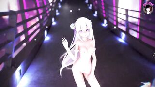Emilia x Miku - Sexy Dance (3D HENTAI)