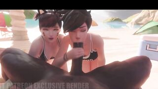 ThreeDust Intense sexual threesome on the beach sweet fuck tasty deep throat sweet intense pleasure swallowing sweet black cum