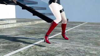 Mirai Akari Dance and Sex Hentai Vtuber Girl Big Boobs MMD 3D Red Boots Color Edit Smixix