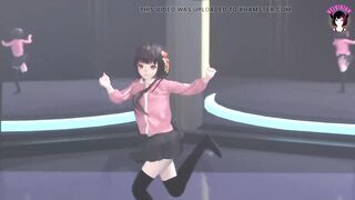 Cute Teen Dancing In Skirt And Stockings + Gradual Undressing (3D HENTAI)