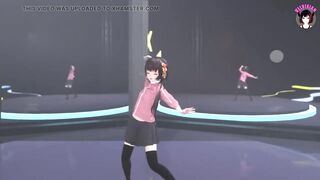 Cute Teen Dancing In Skirt And Stockings + Gradual Undressing (3D HENTAI)