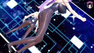 Slime Anime - 3 Cute Girls in Sexy Bunny Suits With Pantyhose Dancing (3D HENTAI)