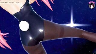 Slime Anime - 3 Cute Girls in Sexy Bunny Suits With Pantyhose Dancing (3D HENTAI)