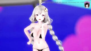 Akari - Sexy Teen With Big Tits Dancing + Gradual Undressing (3D HENTAI)