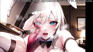 Hot Anime Playboy Bunny Girl (with pussy masturbation ASMR sound!) Uncensored Hentai