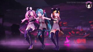 Miku With Girls - Sexy Dance + Gradual Undressing (3D HENTAI)