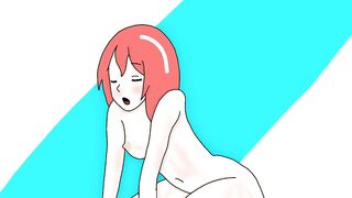 Cute anime girl masturbating