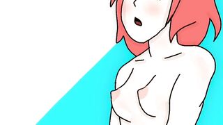 Cute anime girl masturbating