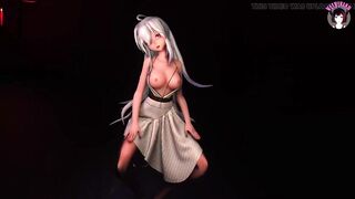 Haku - Dancing In Sexy Dress & Hot Lingerie + Gradual Undressing (3D HENTAI)