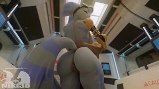 Rivet from Ratchet & Clank Fucks Big Cock with her Thighs and Pussy