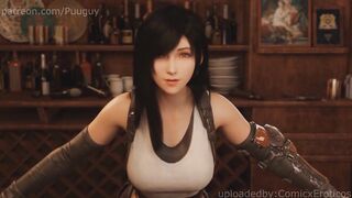 Final Fantasy Tifa getting some creampie while bein fucked on a bar table (Sound-60fps)