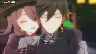 Hu Tao gets Double Penetrated