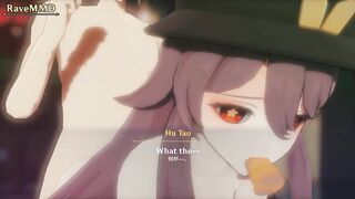 Hu Tao gets Double Penetrated