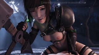 Yuffie and kisaragi ( final fantasy ) have a blowjob and fuck
