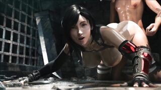 Tifa ( final fantasy ) have sex in doggy position and jerks her big boobs