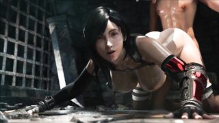 Tifa ( final fantasy ) have sex in doggy position and jerks her big boobs