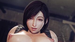 Tifa Lockharts (final fantasy ) she jerks a cock between her thighs and gets cum in her ass