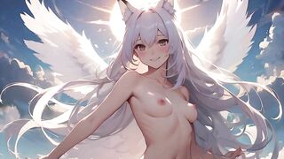 Beautiful Naked FoxGirl Angle and Demon