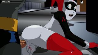 Batman eating Alerquina and then cumming in her mouth, Harlequina gave ass and giving a blowjob
