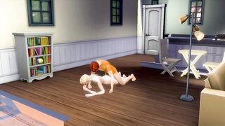 Sims get horny at home and fuck like crazy