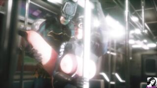 Batman fucks Catgirl with his big dick on the subway