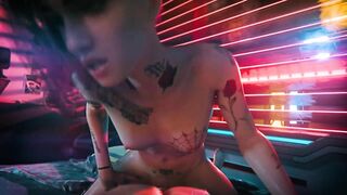 Tattoed girl ride a cock on bed