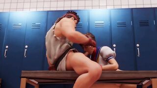 Fortnite Ryu Training With Sakura In The Locker Room
