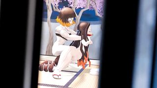 Futanari Demon Slayer Nezuko fucked by Futanari girl 60 FPS High Quality 3D Animated 4K Sound