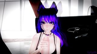 Neko takes care of you then lets you fuck her on your car