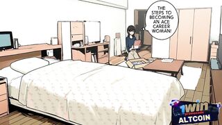 sexy student seduced her college friend and decided to ride his dick and eat his sperm