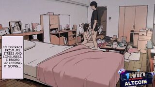 sexy student seduced her college friend and decided to ride his dick and eat his sperm