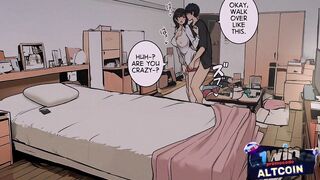 sexy student seduced her college friend and decided to ride his dick and eat his sperm