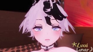 Cute anime femboy got horny and couldn't resist jerking off his big cock...