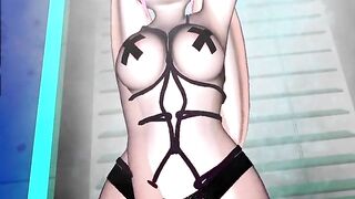 Furry girl sexual teasing, moaning and twerking dancing (VR Vtuber)